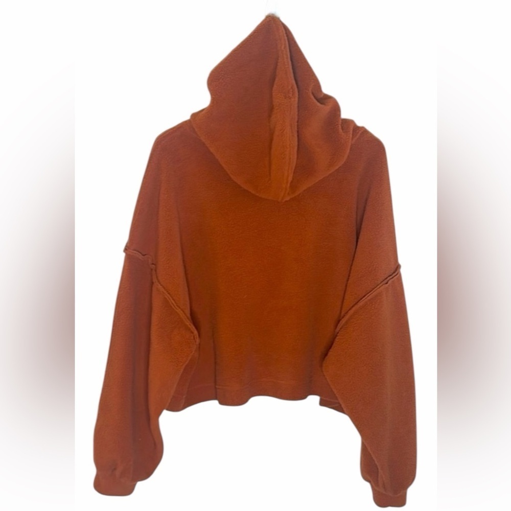 Double Zero Sherpa Fleece Hoodie Baked Clay Long Sleeves Womens Slash Size M/L - Picture 6 of 10